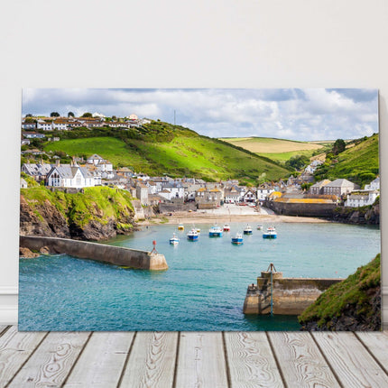 Port Isaac harbour Cornwall canvas print framed picture wall art doc martin