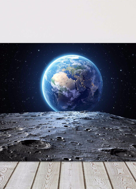 Earth and moon space canvas print framed picture wall art various sizes gift