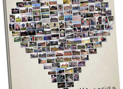 Custom Personalised Heart Collage Canvas Print - Unique Birthday Gift Picture