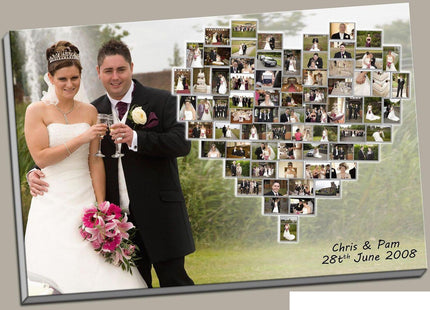 Stunning Love Heart Shape Canvas Print Professional Design Fully Framed Wedding