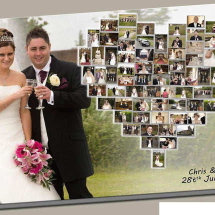 Stunning Love Heart Shape Canvas Print Professional Design Fully Framed Wedding