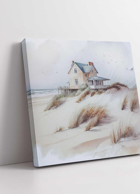 coastal art work framed canvas picture print beach house painting, set available