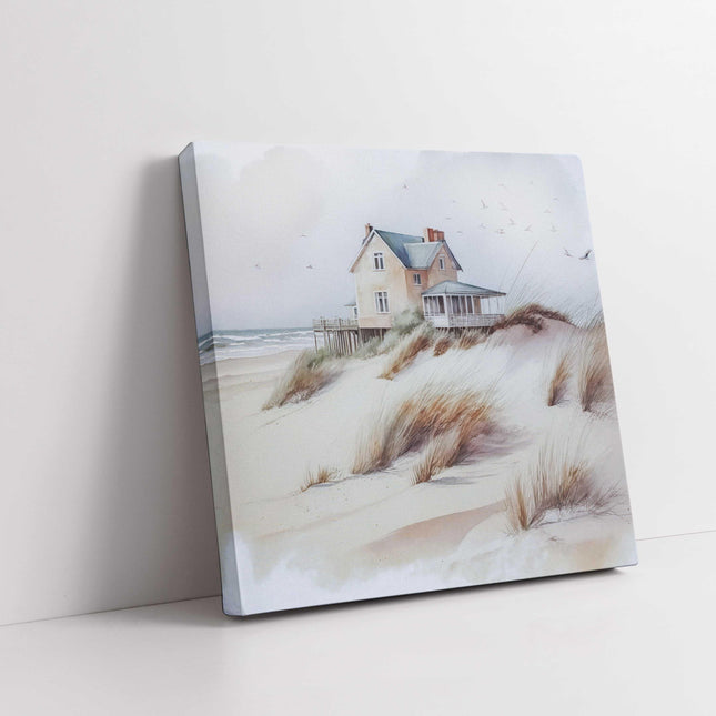 coastal art work framed canvas picture print beach house painting, set available