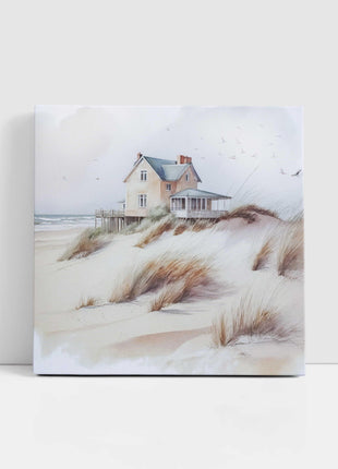 coastal art work framed canvas picture print beach house painting, set available