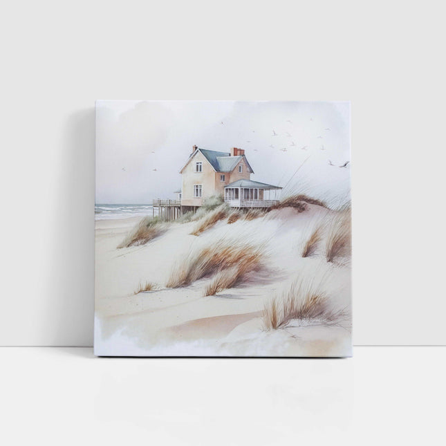 coastal art work framed canvas picture print beach house painting, set available