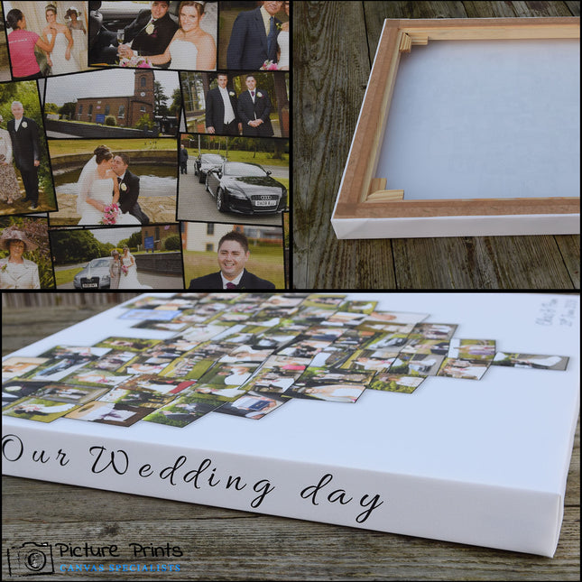 Personalised Heart Shaped Canvas Print Photo Collage Box Framed Custom Gift