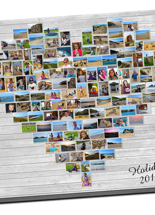 christmas present gift heart collage canvas print picture custom personal