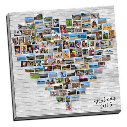 christmas present gift heart collage canvas print picture custom personal