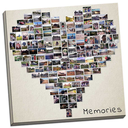 christmas present gift heart collage canvas print picture custom personal