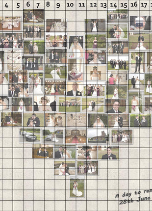 Personalised Heart Shaped Canvas Print Photo Collage Box Framed Custom Gift