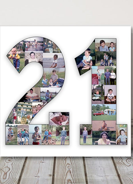 Personalised Birthday Collage Canvas 1, 2, 3, 18, 21, 50, 70, 80,80, 90, 100