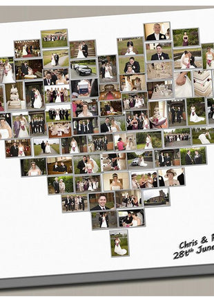 christmas present gift heart collage canvas print picture custom personal