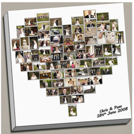 christmas present gift heart collage canvas print picture custom personal