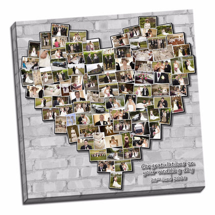 christmas present gift heart collage canvas print picture custom personal
