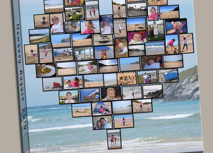 Personalised Heart Photo Collage Canvas Print | Box Framed Special Wedding Gift