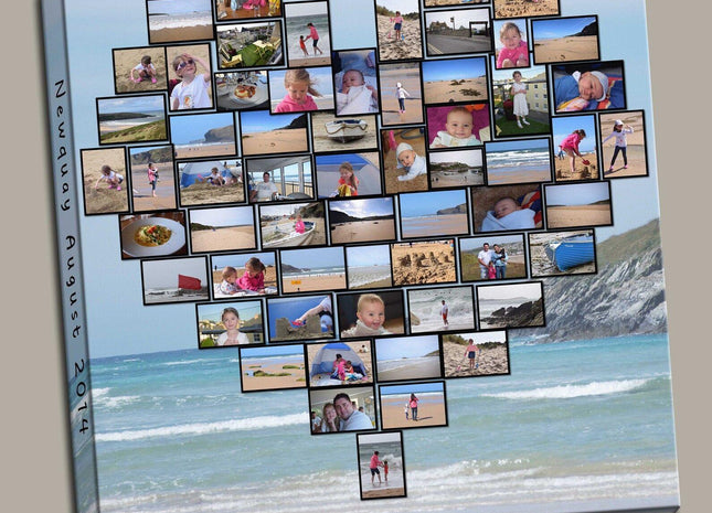 Personalised Heart Photo Collage Canvas Print | Box Framed Special Wedding Gift