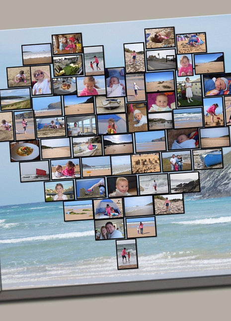 Personalised Heart Photo Collage Canvas Print | Box Framed Special Wedding Gift