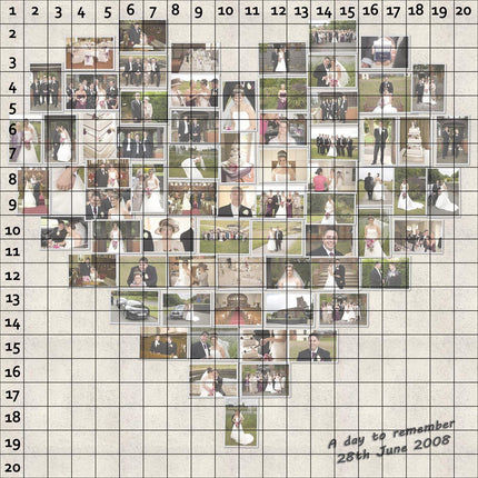 Personalised Heart Photo Collage Canvas Print | Box Framed Special Wedding Gift