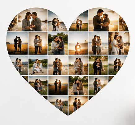 Heart collage canvas