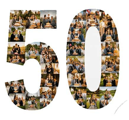 Number collage canvas