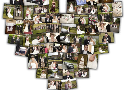 Wedding day love heart canvas print bespoke design collage using your pictures