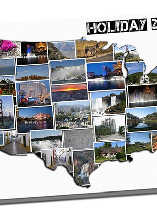Australia, canvas print. Bespoke collage. Any country shape available for design