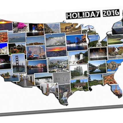 Australia, canvas print. Bespoke collage. Any country shape available for design