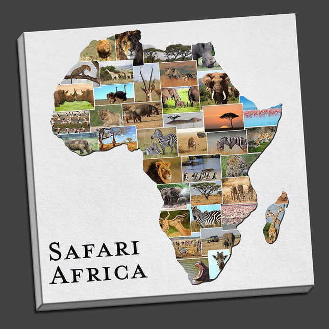 Australia, canvas print. Bespoke collage. Any country shape available for design