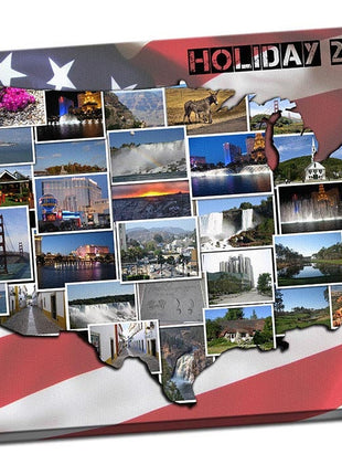 Australia, canvas print. Bespoke collage. Any country shape available for design