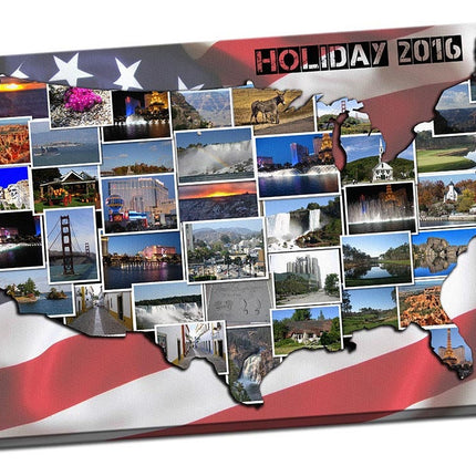 Australia, canvas print. Bespoke collage. Any country shape available for design