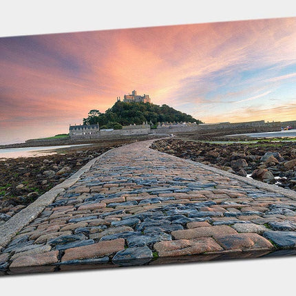 St Michaels Mount with stunning sunset canvas picture print landscape cornwall