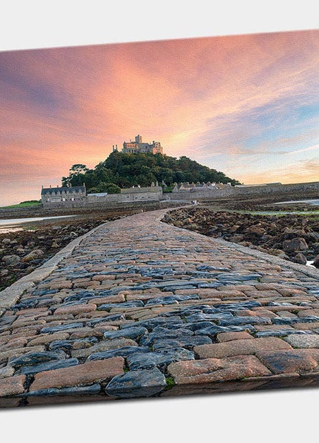 St Michaels Mount with stunning sunset canvas picture print landscape cornwall