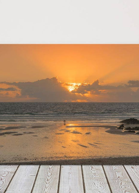 Fistral beach sunset Canvas picure print surfer in the sunset newquay cornwall