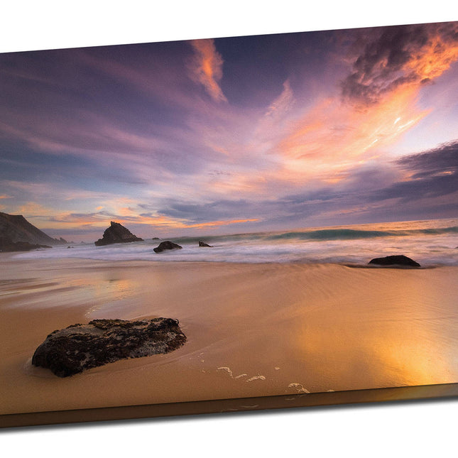 Adraga beach at sunset Canvas picture print beach scene landscape