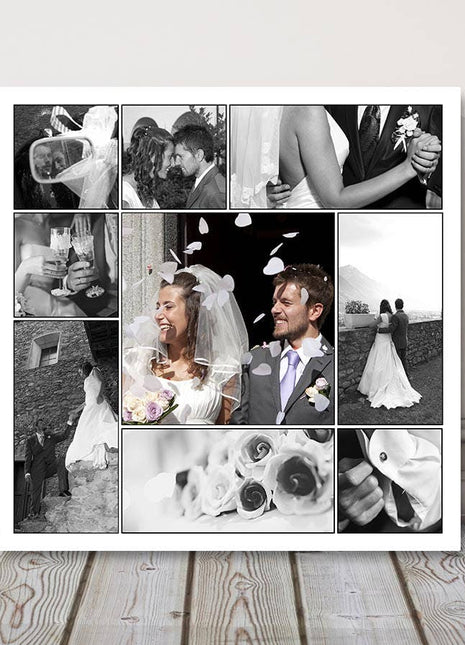 Photo collage canvas picture print. Wedding, holiday, baby, family or gift.