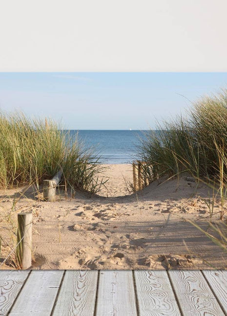 Beach scene canvas print sand reeds sea picture perfect gift