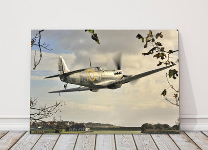 Spitfire flying canvas picture print ww2 plane