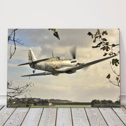 Spitfire flying canvas picture print ww2 plane