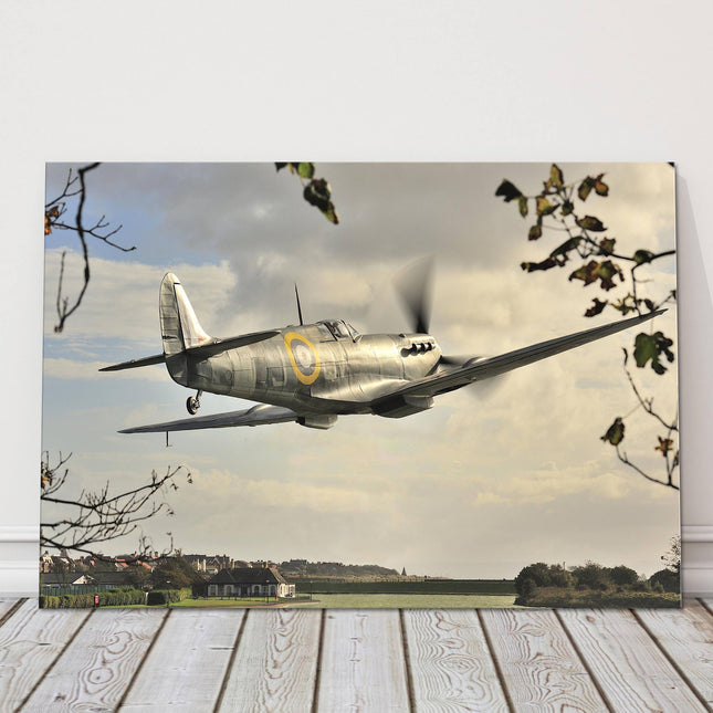 Spitfire flying canvas picture print ww2 plane