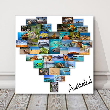 heart canvas your picture arrnaged in a heart shape canvas design and printed