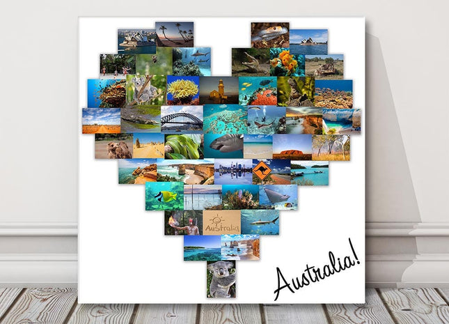 heart canvas your picture arrnaged in a heart shape canvas design and printed