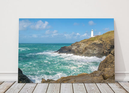 Trevose head lighthouse, Cornwall. Canvas picture Print