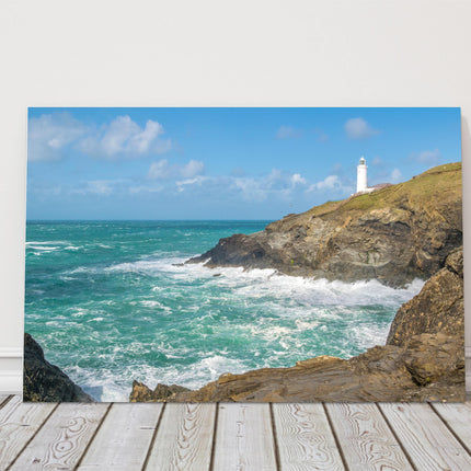 Trevose head lighthouse, Cornwall. Canvas picture Print