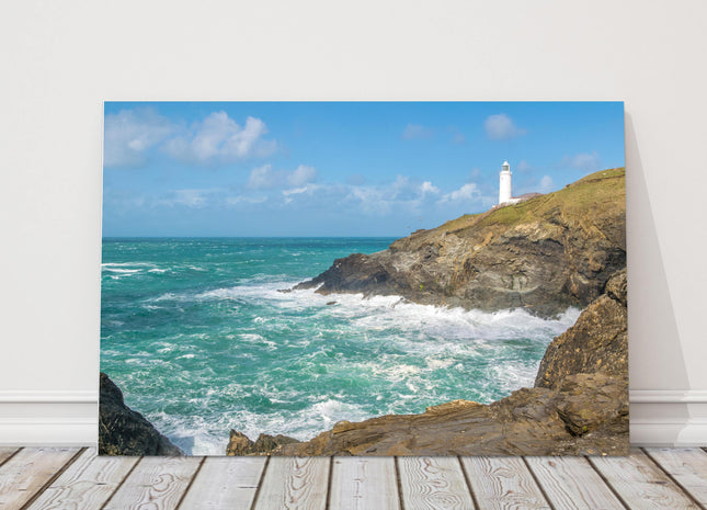 Trevose head lighthouse, Cornwall. Canvas picture Print