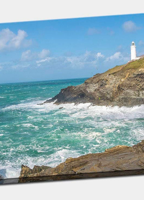 Trevose head lighthouse, Cornwall. Canvas picture Print