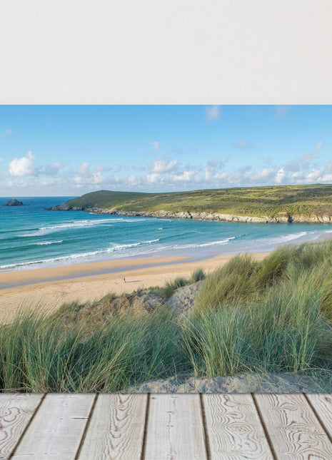 Crantock beach and river gannel sea view Cornwall canvas picture print landscape
