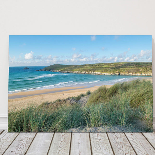 Crantock beach and river gannel sea view Cornwall canvas picture print landscape