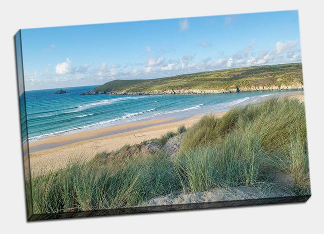 Crantock beach and river gannel sea view Cornwall canvas picture print landscape