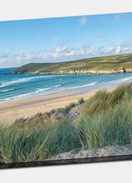 Crantock beach and river gannel sea view Cornwall canvas picture print landscape