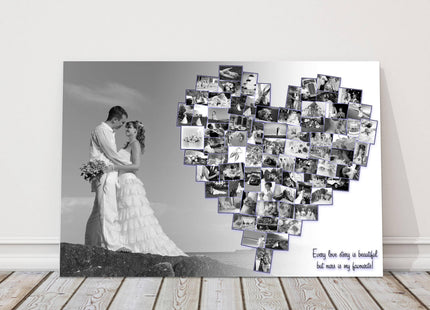 Personalised photo collage. Wedding, birthdays, new born babies holidays.